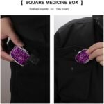 Pill Box Purple Leopard Small Pill Case for Purse Pocket 3 Compartment Medicine Pill Organizer Portable Travel Pillbox Metal Pill Container Holder to Hold Vitamins Fish Oil Supplements - Image 6