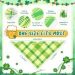 Pickmesh 150 Pcs Valentine's Plaid Dog Bandanas Bulk Spring St. Patrick's Day Easter Dog Bandana Adjustable Pet Scarf Holiday Grooming Supplies for Small to Large Cat Dog(Irish Luck, Green) - Image 5