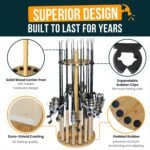 Rush Creek Creations | Fishing Rod Holder for 16 Rods, Fishing Pole Holder for Garage Organization and Storage, for Fishing Reels, Fishing Gear, Fishing Accessories, Tackle Box - Image 7