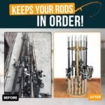 Rush Creek Creations | Fishing Rod Holder for 16 Rods, Fishing Pole Holder for Garage Organization and Storage, for Fishing Reels, Fishing Gear, Fishing Accessories, Tackle Box - Image 8