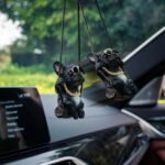 Floruit French Bulldog Car Mirror Hanging Accessories Cute Swinging Dog Rear View Mirror Accessories for Men & Women (Black) - Image 4
