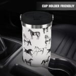 30 oz Horse Tumbler With Handle and Straw, 30oz Horse Flip Straw Tumbler Insulated Coffee Travel Mugs Cup Water Bottle Horse Gifts for Horse Lovers Women Girls - Image 7