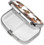 Square Pill Case 2 Compartment Cute Squirrels Pill Box Mini Medicine Pill Organizer Portable Travel Pillbox for Pocket Purse Metal Pill Container for Vitamins Fish Oil Supplements - Image 7