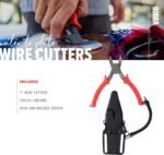 BUBBA 7" Wire Snips with Spring-Loaded Non-Slip Grip Handle for Cutting Wire, Leaders or Cable for Fishing Red - Image 6