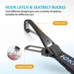 Dog Seat Belt 3-in-1 Car Harness for Dogs Adjustable Safety Seatbelt for Car Durable Nylon Reflective Bungee Fabric Tether with Clip Hook Latch & Buckle, Swivel Zinc Alloy Carabiner (Black) - Image 3