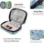 Fustylead Vibrant Watercolor Blue Hydrangea and Leaves Pill Organizer Travel Bag, Small Portable Pill Case Cute for Vitamin Fish Oil Supplements Medicine Organizer with Zipper - Image 5