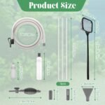 Aquarium Vacuum Gravel Cleaner Kit, Aquarium Siphon Vacuum Cleaner for Gravel and Sand Fish Tank Cleaning Kit with Dual Tubes and Fish Net for Water Changer - Image 3