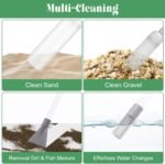 Aquarium Vacuum Gravel Cleaner Kit, Aquarium Siphon Vacuum Cleaner for Gravel and Sand Fish Tank Cleaning Kit with Dual Tubes and Fish Net for Water Changer - Image 4