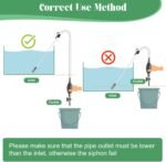 Aquarium Vacuum Gravel Cleaner Kit, Aquarium Siphon Vacuum Cleaner for Gravel and Sand Fish Tank Cleaning Kit with Dual Tubes and Fish Net for Water Changer - Image 7