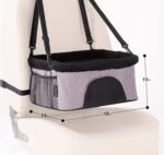 ROODO Dog Car Seat Cat Car Seat Height-Adjustable Car Passenger Seat Dog Booster Seat Collapsible Metal Frame Construction Perfect for Small Pets up to 20lbs (Gray) - Image 4