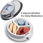 Pill Box Black Lab Dog Round Pill Case for Purse 3 Compartment Medicine Pill Organizer Portable Travel Pillbox Metal Small Pill Container Holder to Hold Vitamins Fish Oil Supplements - Image 4