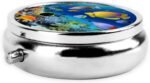 Underwater Fish Pill Box 3 Compartment, Small Pill Box for Purse & Pocket, Metal Pill Case with Mirror, Travel Daily Pill Organizer, Portable Medicine Vitamin Holder Unique Gift - Image 5