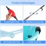 Aquarium Siphon Vacuum Cleaner: 4 in 1 Manual Fish Tank Vacuum Cleaning Tools for Water Change, Sand Cleaning and Remove Dirt, Fish Tank Cleaner Vacuum with Adjustable Length - Image 4