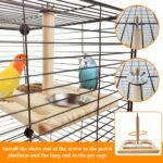 Bird Perch with Stainless Steel Feeding Bowl Cups,Parrot Wood Perch Stand Toy,Bird Cage Accessory,Parakeet Supplies for Parakeet Lovebird Cockatiel Conure Budgie Small Parrots (Large Size) - Image 5