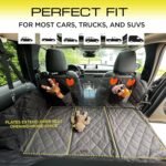 Dog Car Seat Cover for Back Seat | Universal Hard Bottom Back Seat Extender for Car, Truck, SUV | Waterproof Cargo and Truck Bed Protector Hammock with Storage Pockets for Medium & Large Dogs - Image 5