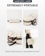 Easy Wash Dog Stroller Mat, Durable Orthopedic Pet Stroller Cushion for Dogs & Cats, Ergonomic Pad for Pet Cart, Ideal Pet Stroller Accessories & Pads for Comfortable Rides (Beige Walnut, L) - Image 6