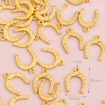 Framendino, 100 Pack Gold Horseshoe Charms Pendants Horseshoe Charm for Bracelet Jewelry Making DIY Crafts - Image 3
