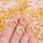 Framendino, 100 Pack Gold Horseshoe Charms Pendants Horseshoe Charm for Bracelet Jewelry Making DIY Crafts - Image 7