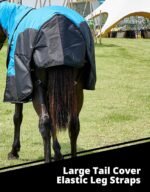 DEERFAMY Horse Turnout Blankets, Waterproof Poly Horse Care Blankets, Full Neck and Tail Coverage, Belly Wrap with Adjustable Cross Surcingles, 600D Windproof Oxford Fabric, 150g, 72in, Blue, M - Image 6