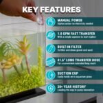 TERA PUMP - 2pk Aquarium Cleaner Fish Tank Gravel Sand Cleaner Change Water Manual Hand Water Pump for Small Aquariums (under 10 gallons), BPA Free, Easy Assembly, Transfer at 1 GPM [2 Pumps] - Image 7