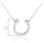 14K White Gold Diamond Lucky Horseshoe Necklace (J-K Color, I1-I2 Clarity) - Choice of Chain Length - Image 4