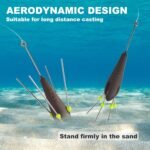 5 Pcs Sputnik Sinker Long Tail Surf Fishing Weight Lead 3oz-6oz Saltwater Surf Casting Sinkers Catfish Beach Spider Weights for Ocean Sea Sand, Dark Brown - Image 5