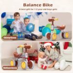 TWFRIC Balance Bike for 1+ Year Old Boys Girls, Toddler Balance Bike 12-36 Month No Pedal 4 Wheels Ride-on Baby Bike Riding Toys for 1 Year Old Birthday Gifts(Brown) - Image 8