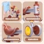 TWFRIC Balance Bike for 1+ Year Old Boys Girls, Toddler Balance Bike 12-36 Month No Pedal 4 Wheels Ride-on Baby Bike Riding Toys for 1 Year Old Birthday Gifts(Brown) - Image 9
