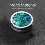 Mermaid Fish Scale Print Pill Box 3 Compartment, Small Pill Box for Purse & Pocket, Metal Pill Case with Mirror, Travel Daily Pill Organizer, Portable Medicine Vitamin Holder Unique Gift - Image 8