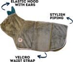 DERPYCHAPPY Premium Dog Bathrobe Towel-Super Absorbent Microfiber Robe for Small Medium Large Dogs and Cats - Stylish Cozy Quick Pet Drying Towels After Bath, Pool, Beach or Grooming (Olive, M) - Image 5