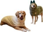 DERPYCHAPPY Premium Dog Bathrobe Towel-Super Absorbent Microfiber Robe for Small Medium Large Dogs and Cats - Stylish Cozy Quick Pet Drying Towels After Bath, Pool, Beach or Grooming (Olive, M) - Image 6