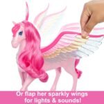 Barbie Doll Toys, Pegasus Pink Winged Horse Toy with 10 Accessories Including Puppy & Barrettes, Inspired A Touch of Magic - Image 5