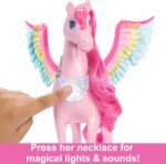 Barbie Doll Toys, Pegasus Pink Winged Horse Toy with 10 Accessories Including Puppy & Barrettes, Inspired A Touch of Magic - Image 6