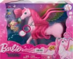 Barbie Doll Toys, Pegasus Pink Winged Horse Toy with 10 Accessories Including Puppy & Barrettes, Inspired A Touch of Magic - Image 7
