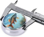 Safflower Flying Fish Pill Box 3 Compartment, Small Pill Box for Purse & Pocket, Metal Pill Case with Mirror, Travel Daily Pill Organizer, Portable Medicine Vitamin Holder Unique Gift - Image 6