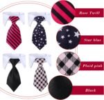 4 Pieces Cat Dog Tie with Collar Adjustable Puppy Pets Formal Necktie Collars Cat Dogs Bow Ties for Cat Small Dogs Grooming Costume Accessories - Image 3