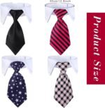 4 Pieces Cat Dog Tie with Collar Adjustable Puppy Pets Formal Necktie Collars Cat Dogs Bow Ties for Cat Small Dogs Grooming Costume Accessories - Image 5