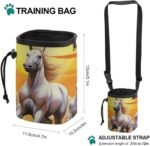 Running Horses Sunset Printed Pet Treat Training Pouch Dog Treat Pouches Built in Poop Bag Dispenser for Training Walking Hiking - Image 3