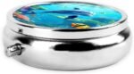Ocean Underwater Dolphin Fish Pill Box 3 Compartment, Small Pill Box for Purse & Pocket, Metal Pill Case with Mirror, Travel Daily Pill Organizer, Portable Medicine Vitamin Holder Unique Gift - Image 5
