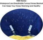 1200D Horse Blanket | Horse Turnout Blanket | Winter Horse Blanket for Real Horses (Navy Blue, 78'') - Image 5