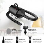 Pet Dryer 5.2HP/ 3800W,Quiet Dog Hair Dryer,Adjustable Speed&Temp High Helocity Blow Dryer for Dogs with 4 Nozzles,Detachable Hose,Black,Blue - Image 6