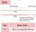 2 Pcs Dog Cat Pearl Collar Necklace with Rhinestone Bone, Fancy Cat Wedding Collar Jewelry for Girl Cat Puppy Dogs Accessories(Pink+White) - Image 3