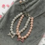 2 Pcs Dog Cat Pearl Collar Necklace with Rhinestone Bone, Fancy Cat Wedding Collar Jewelry for Girl Cat Puppy Dogs Accessories(Pink+White) - Image 7
