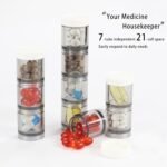 Portable Weekly Piil Box 3 Times a Day,Large Capacity Travel Pill Organizer 7 Day with Small Bottle,Waterproof Pill case for Medicine,Vitamin,Fish Oil, (White) - Image 6