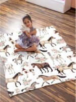 Horse Rose Blanket for Teen Flowers Throw Blanket Gifts for Girls Boys Soft Throws Blankets All Seasons 50×60 Inches for Bed Office - Image 7