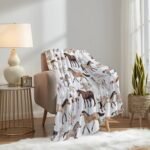 Horse Rose Blanket for Teen Flowers Throw Blanket Gifts for Girls Boys Soft Throws Blankets All Seasons 50×60 Inches for Bed Office - Image 8