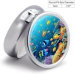 Pill Box Portable Sea Fishes Pill Organizer Travel Pill Case for Pocket Or Purse Medicine Pill Container with Mirror 3 Compartments Daily Medicine Organizer - Image 7