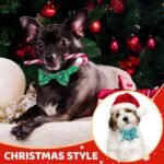 120 Pcs Christmas Theme Dog Bow Tie Collar Set Includes 60 Fruit Bow Ties for Dogs Dog Grooming Bowtie 30 Dog Neckties 30 Large Bow Tie Collar PET Holiday Accessories for Dog Cat - Image 4