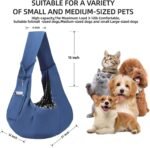 Dog Carrier Sling - Reversible Puppy Carrier Purse with Storage Pocket, Hand-Free Dog Sling Carrier for Carry Small Dogs and Cats, Travel Safety Harness, Dog and Cat Harness(Blue) - Image 6