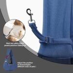 Dog Carrier Sling - Reversible Puppy Carrier Purse with Storage Pocket, Hand-Free Dog Sling Carrier for Carry Small Dogs and Cats, Travel Safety Harness, Dog and Cat Harness(Blue) - Image 7